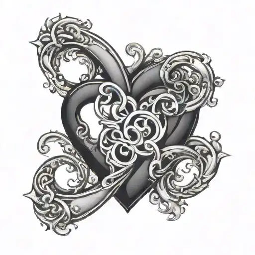 Black Heart Infinity Sign