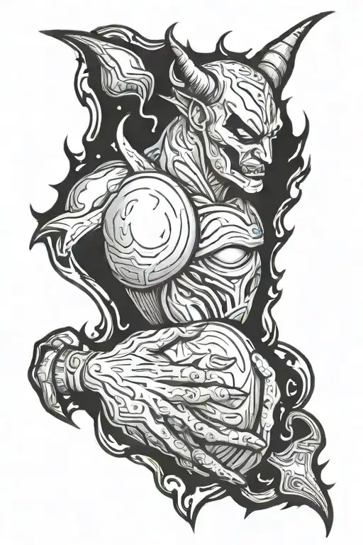 Heart Shaped Like A Devil Wipping A Broken Down Man