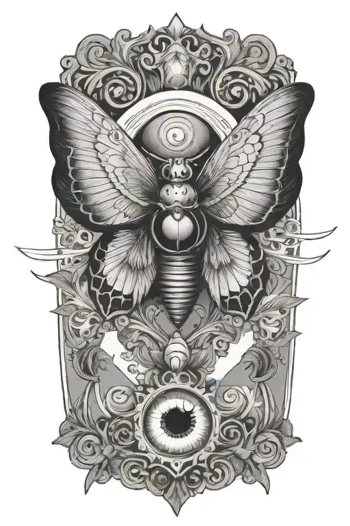 Moth And Eye Combined