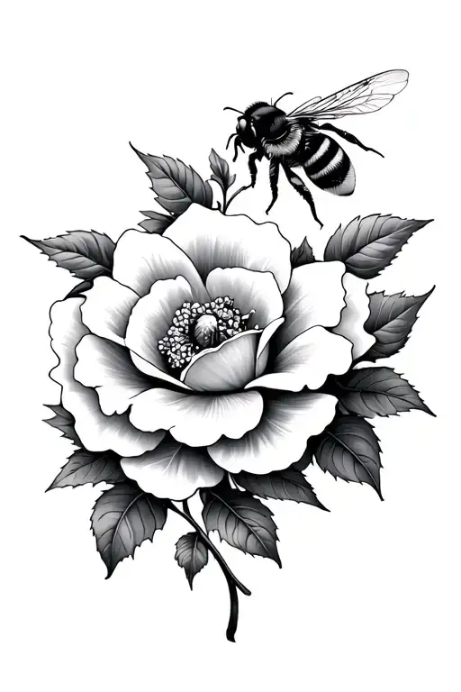 Wild Rose And Bee