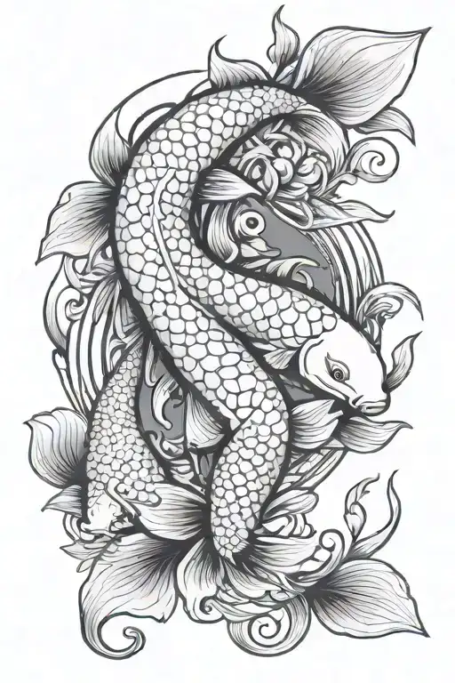 Pisces Zodiac Sign Intertwined With Koi Fish Transforming