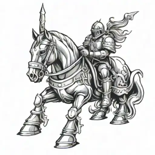 American Traditional Knight Resting By Fire