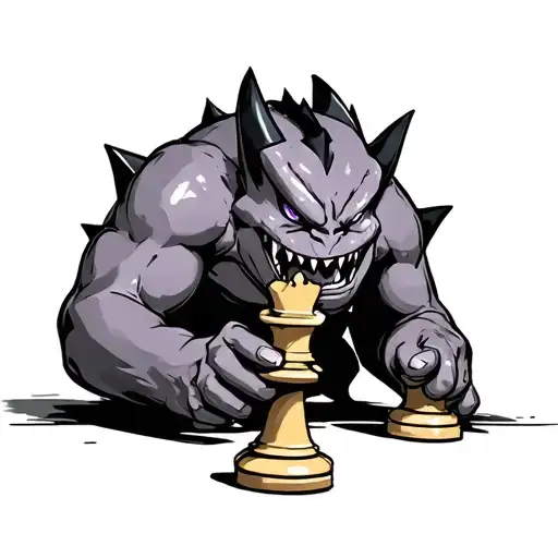 Gengar Holding A Chess Piece