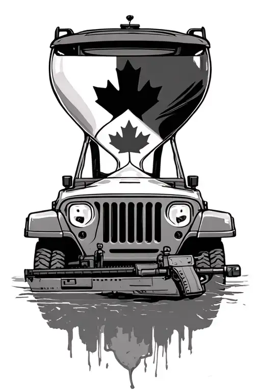 Hourglass Canadian Flag Jeep Ar15 Boat Truck