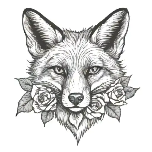 Fox With Rose In Its Mouth