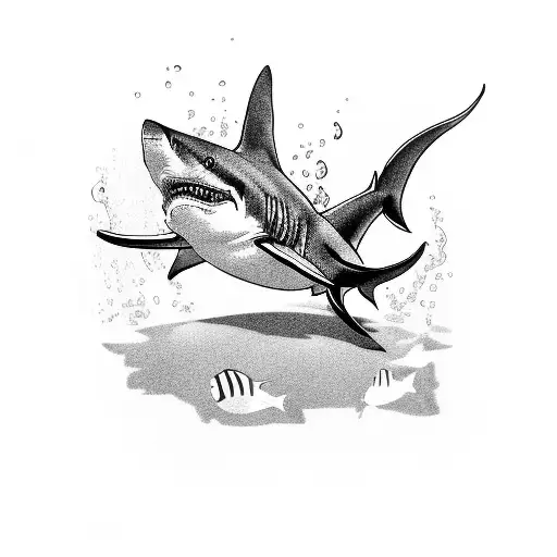 A Shark Swimming In A Whiskey Glass