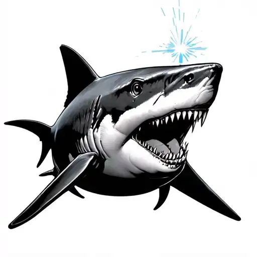 Shark With Laser Beam On Its Head