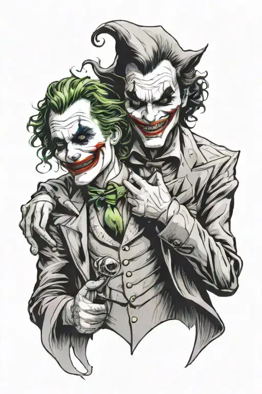 Joker And Batman Holding Joker