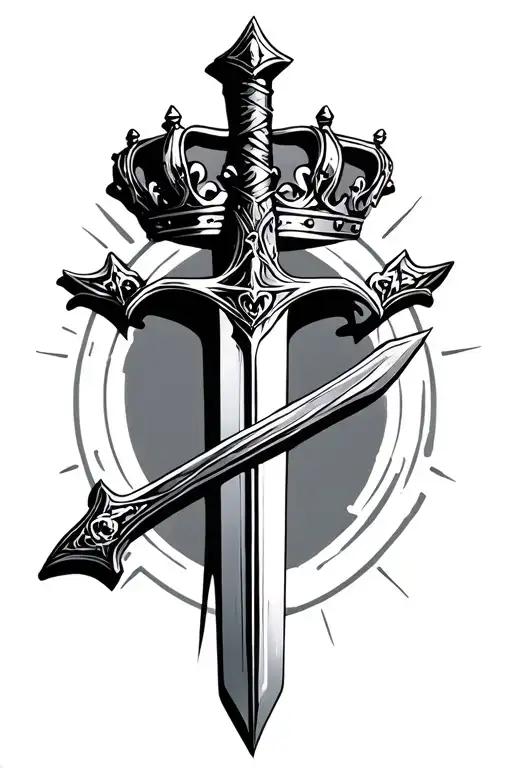 Sword With Christian Crown Around It