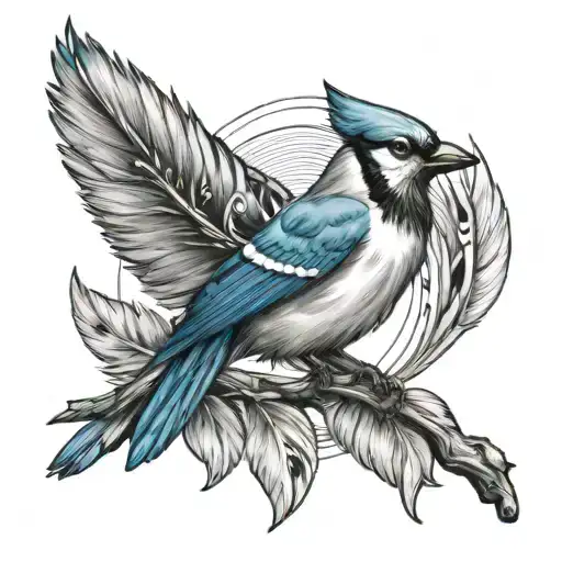 Jesus And Blue Jay Feathers