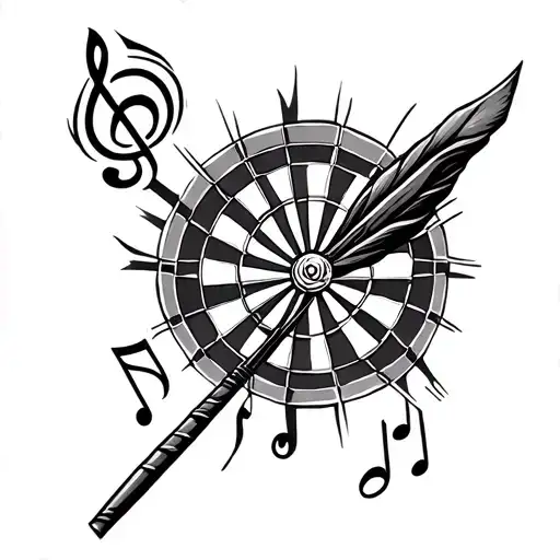 Dart With Music Note Intertwined