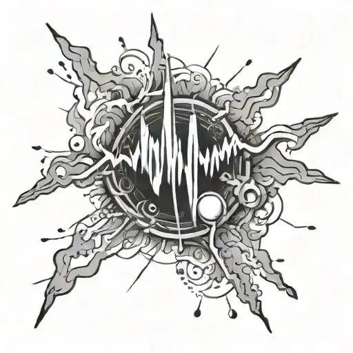 Ekg Line Running Towards Heaven Exploding