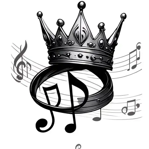 Crown With Music Note Intertwined