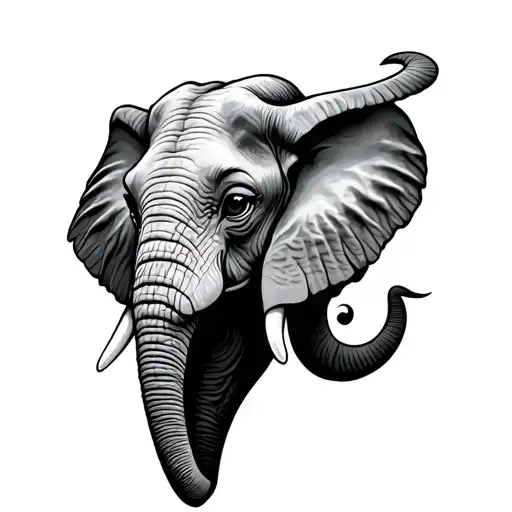 Elephant Head With 4 Eyes