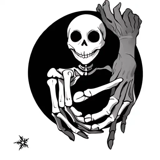 Snow White Jack Skeleton Hand Holding