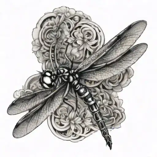 Dragonfly Flying Seen From Above