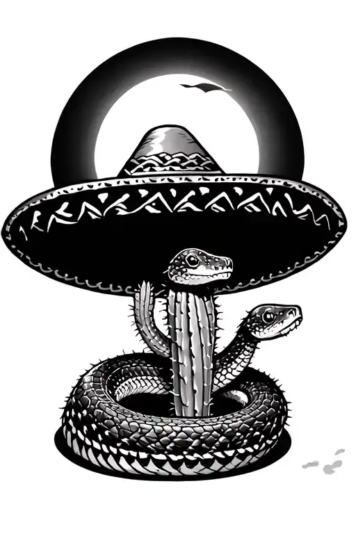 Cactus Sombrero Rattlesnake Moonlight