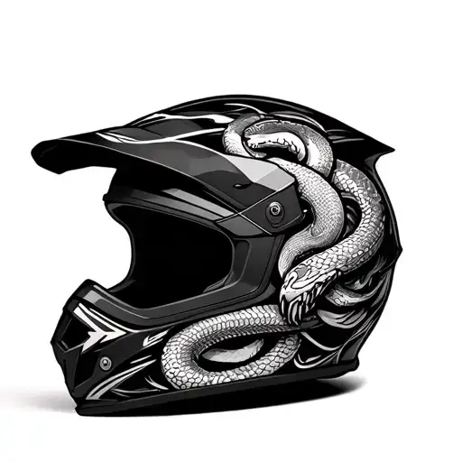 Sport Bike Helmet With Snakes Wrapped
