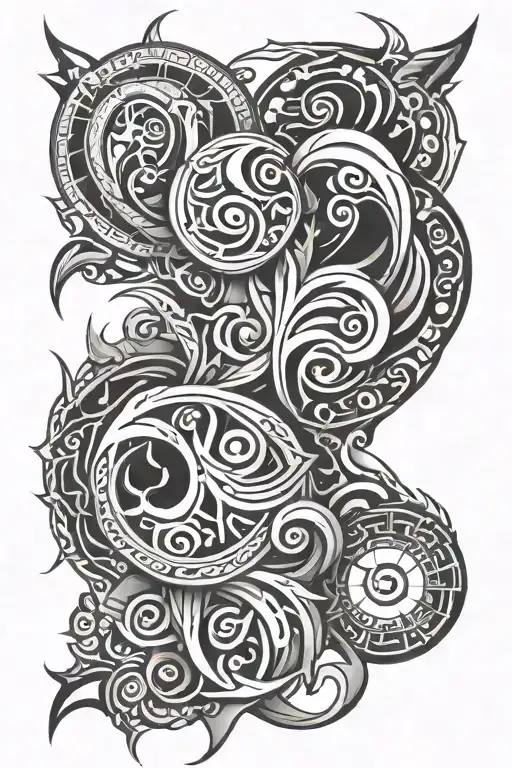 Ghotic Trible Abstract Tattoo Without Skulls Representing Dark Periods