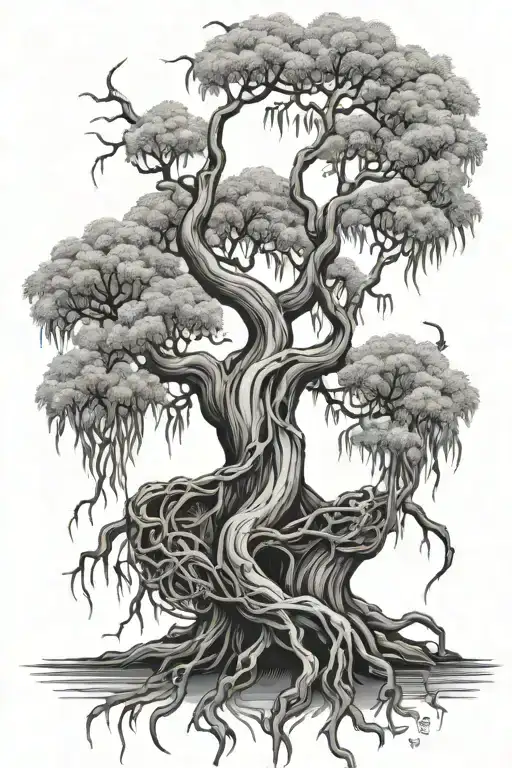Mystical Weeping Willow Tree With Claddagh Intertwined In Roots