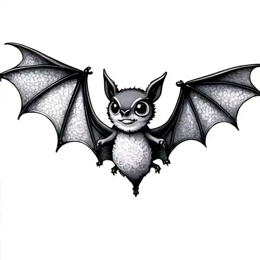 Adorable Lace Bat Flying