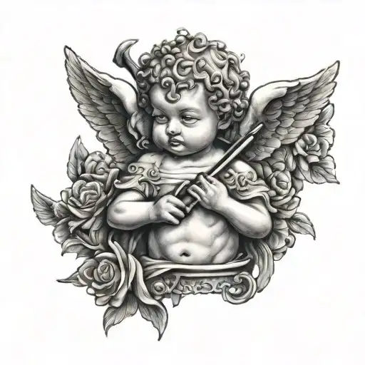 Cherub Angel Holding Clippers