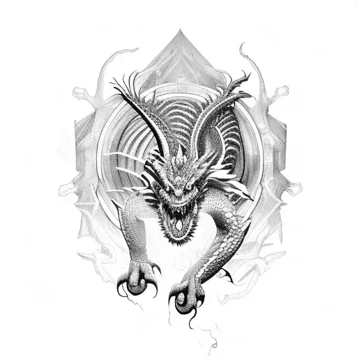 Vjing While A Dragon Its Crossing A Ravew