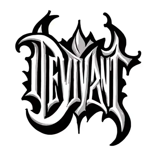 Deviant Word Tattoo Design