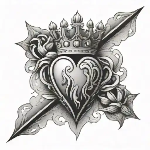 Sacred Heart With Crown