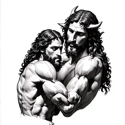 Jesus And The Devil Boxing