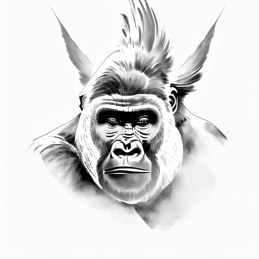 Gorilla Holding A Rooster