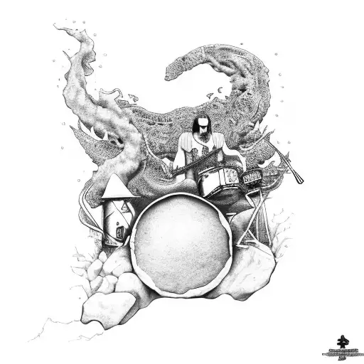 A Rock Music Themed Legal Scale With Natural Energy Flowing Through It