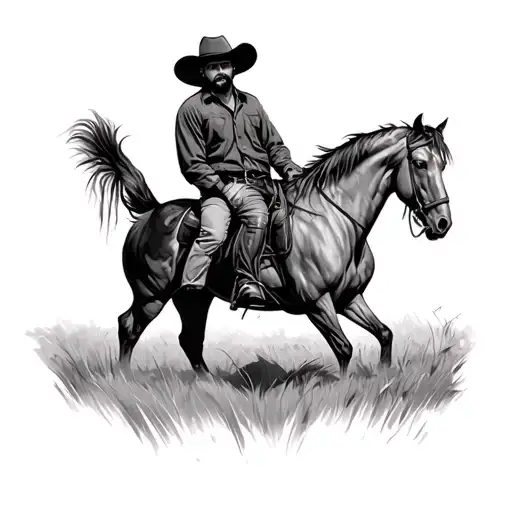 Cowboy With Horse