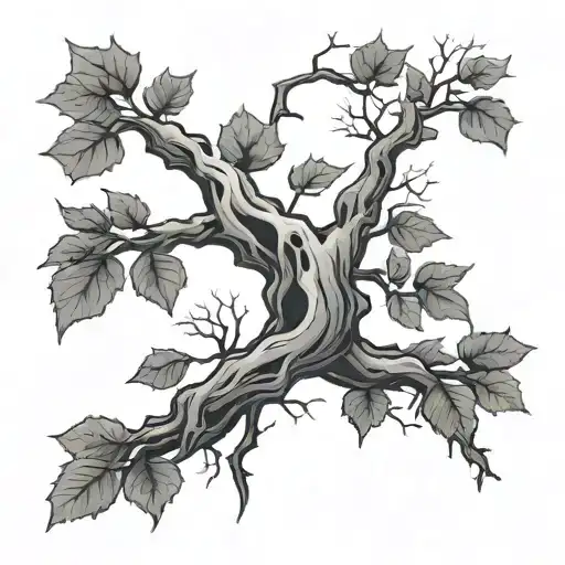 Dead Tree With 9 Leafs