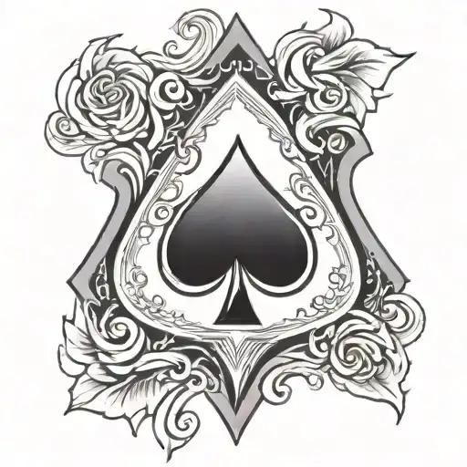 Ace Of Spades Card With Fire Around It