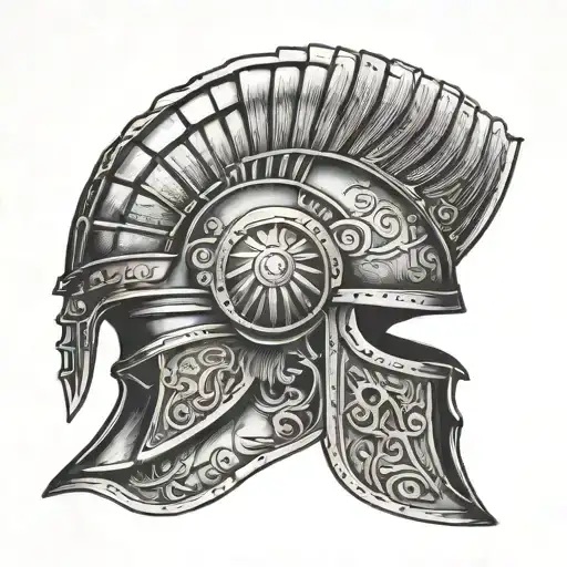 Gladiator Helmet With Roman Numerals Representing Important Dates