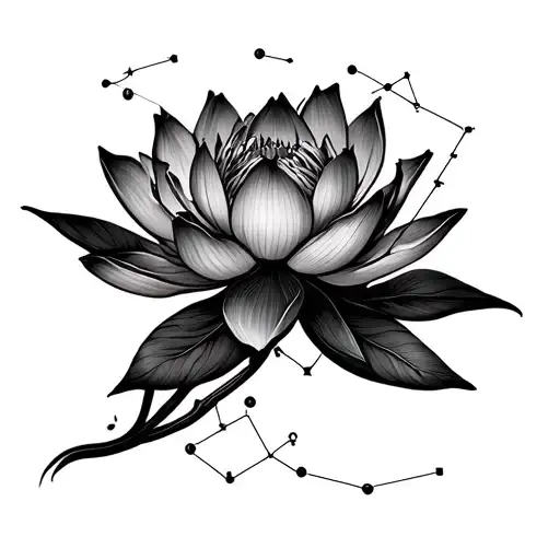 Lotus Flower With Libra Constellation