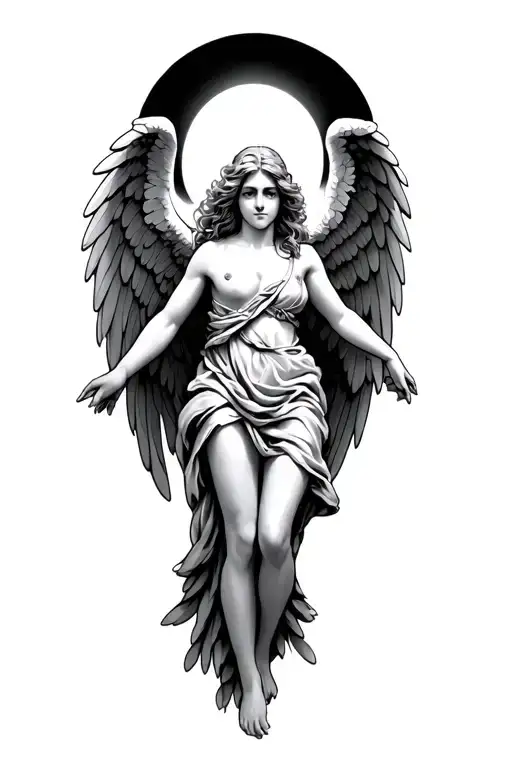 Angel With Wings Spread Wings Spread Wide