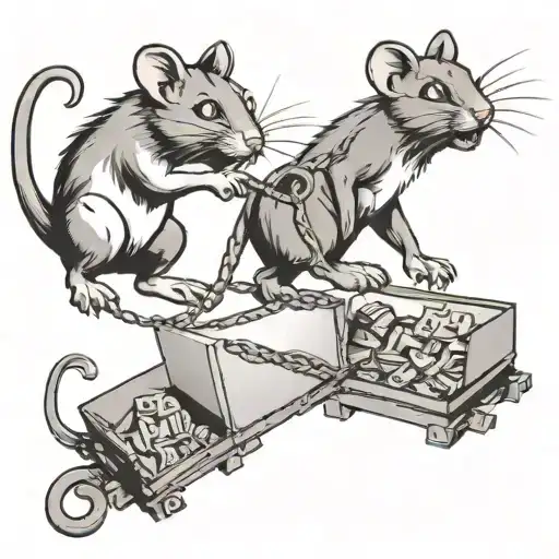 A Rat Chasing Money Cat In A Trap