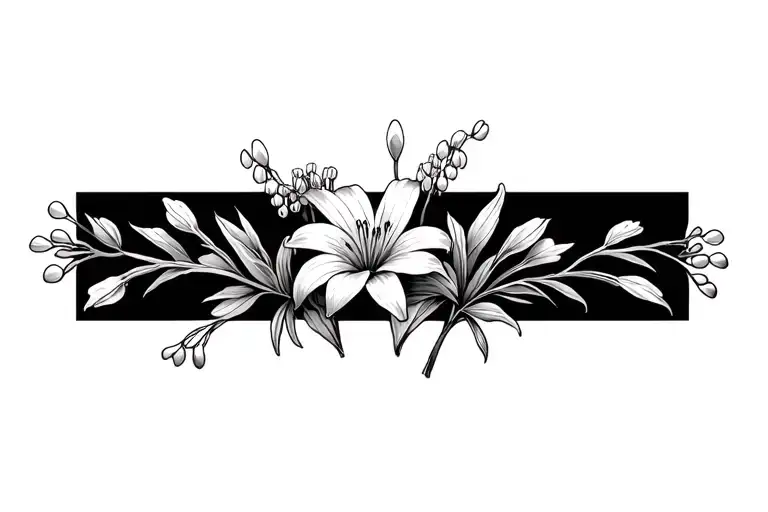 Aster And Lily Of The Valley Entwined Together