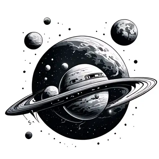 Simple Space Themed Tattoo Design