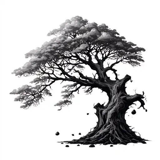 Tree Growing Out Of Coal