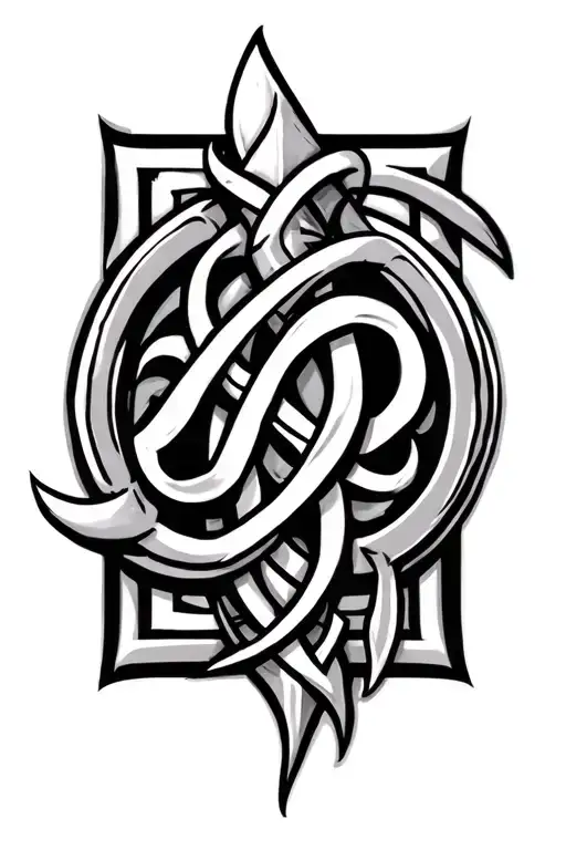 Viking Symbols Intertwined Symbolizing