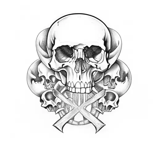 Hourglass With Skulls Inside