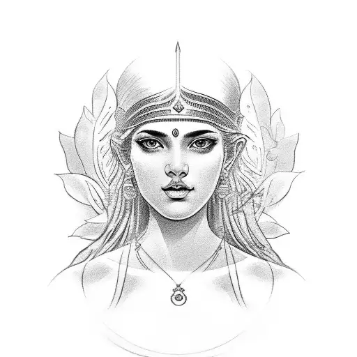 Gaya Greek Godess With Nature As A Background