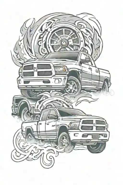Second Gen Dodge Ram Burnout With Speedometer In Background