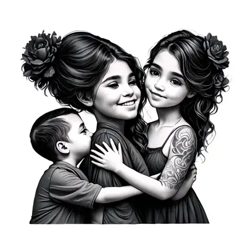 Mother And 3 Kids Idea