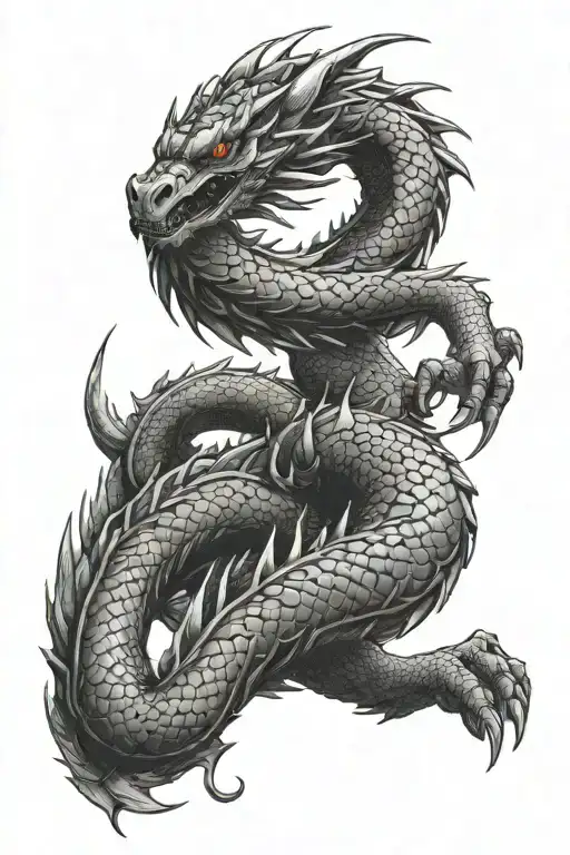 Dragon Leg Tattoo Design
