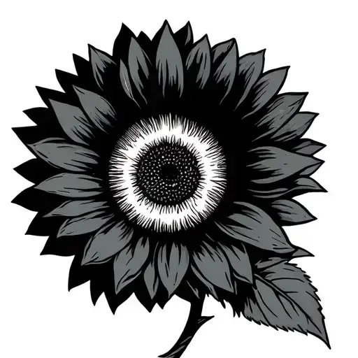 Aries Sign With Sunflower Surrounded