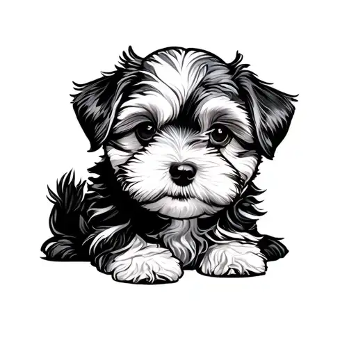 Line Tattoo That Represents A Maltipoo